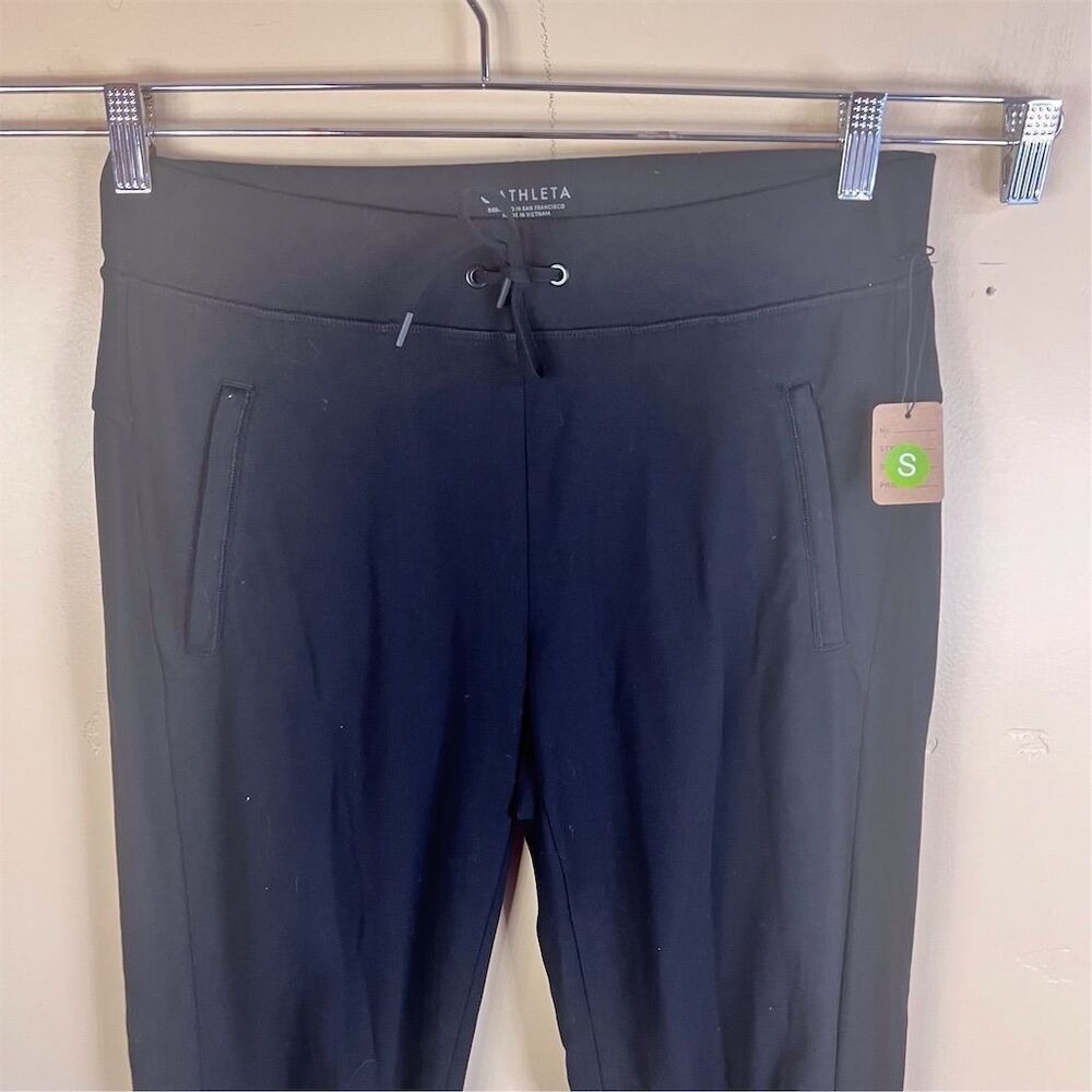 Athleta Mid Town Ankle Women's Jogger Pants Size Small Tall Black Activewear - Picture 2 of 7